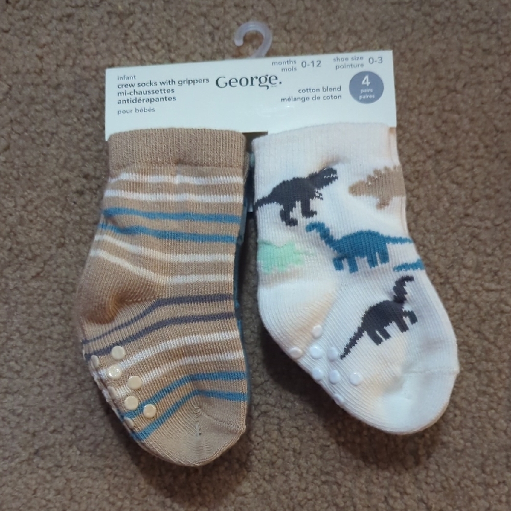 FREE WITH PURCHASE George Baby Dinosaur and Striped Socks